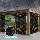 Lofaris Terrify Pumpkin Waterproof Printed Outdoor Curtains